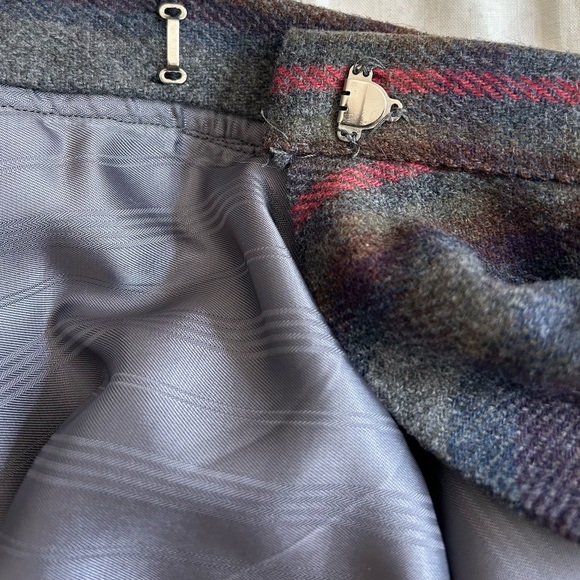 Vintage Wool Plaid Circle Wrap Skirt Gray Background Large -Darling! - Picture 9 of 10